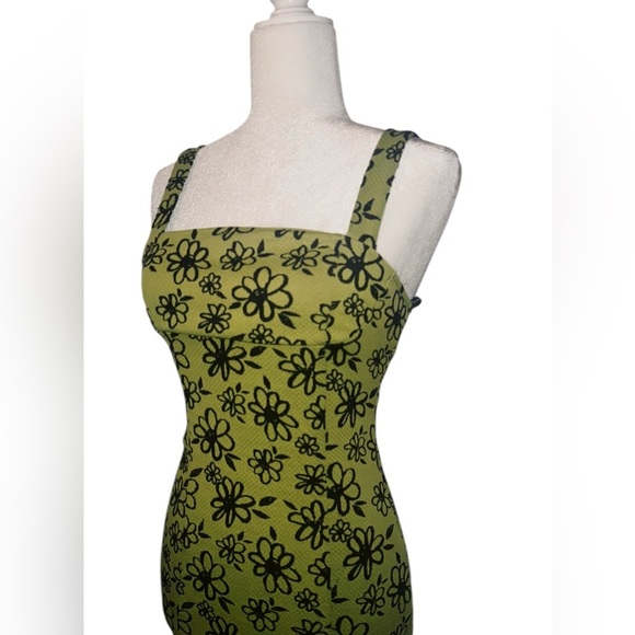 Y2K Green Floral Dress - Picture 2 of 4